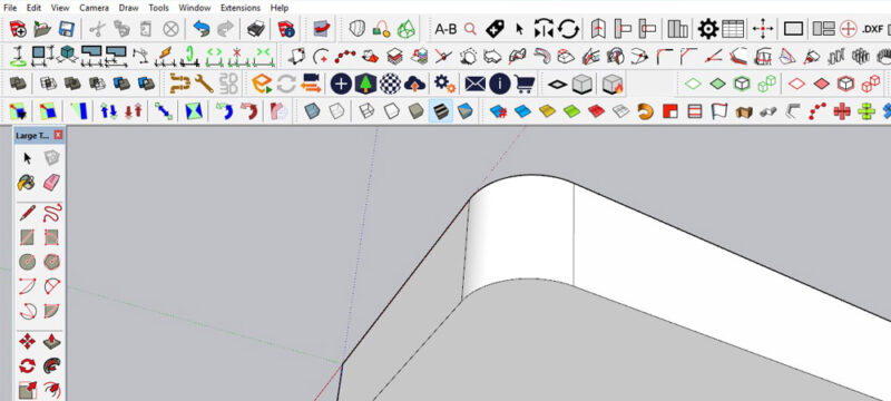 Bo góc trong SketchUp với lệnh Fillet 2 Edges