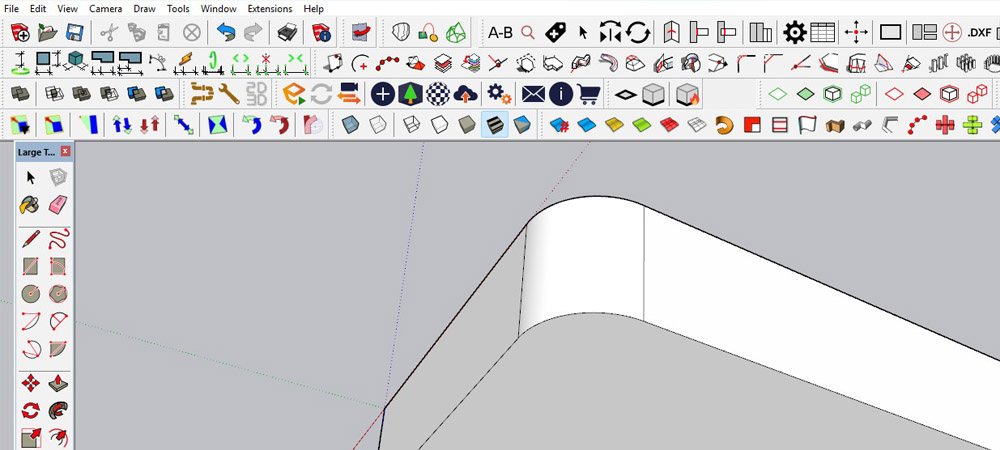 Bo góc trong SketchUp với lệnh Fillet 2 Edges