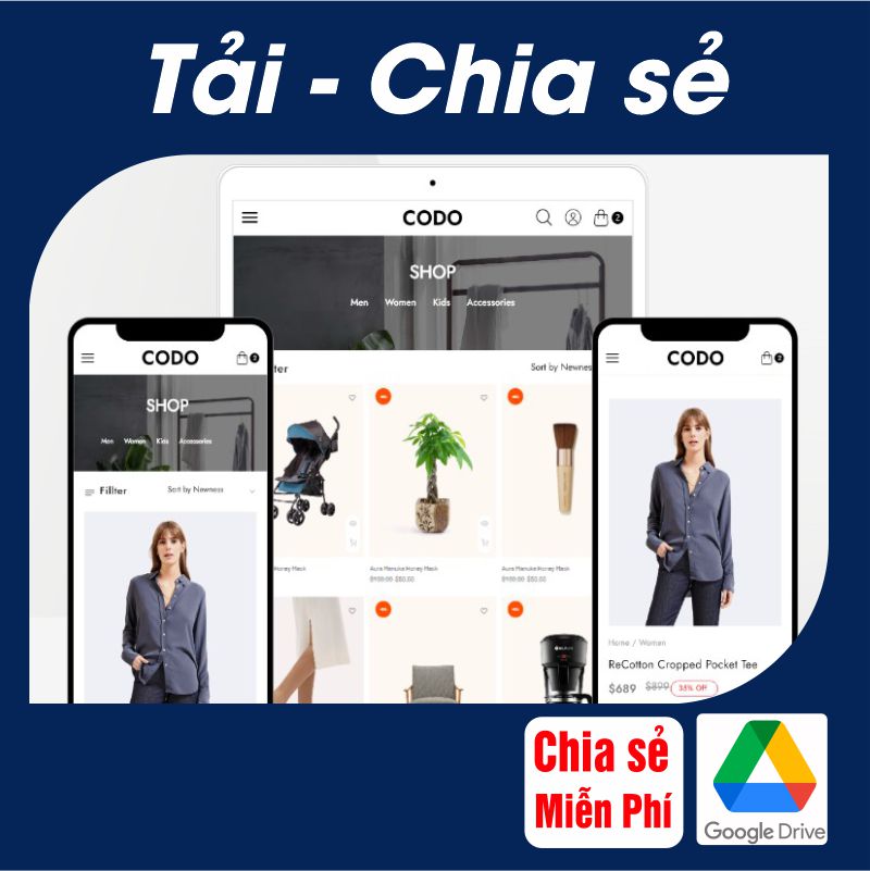 Tải Chia sẻ Them WordPress bán áo quần Codo WooCommerce Miễn Phí